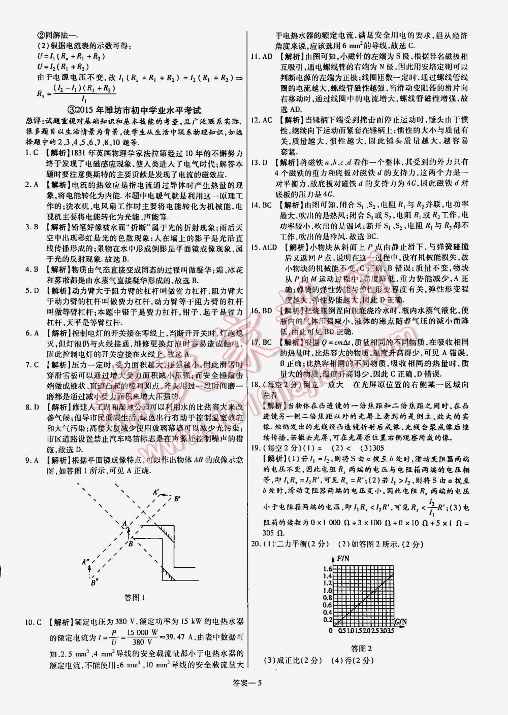 2016年金考卷山東中考45套匯編物理 第5頁