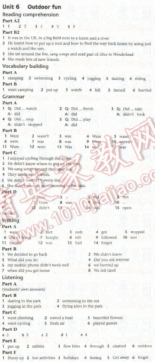 2016年譯林英語補(bǔ)充習(xí)題七年級(jí)下冊 第6頁