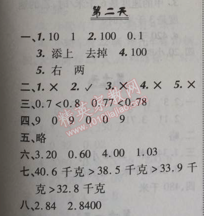 2014年快乐暑假四年级数学北京课改版 1