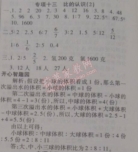 2015年寒假作業(yè)復(fù)習(xí)計(jì)劃100分期末寒假銜接六年級數(shù)學(xué)北師大版 專項(xiàng)十三