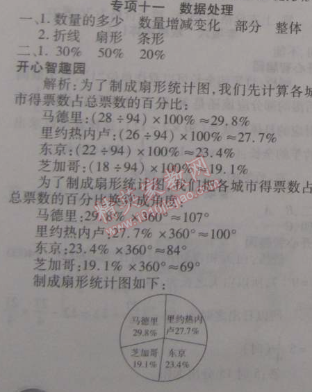 2015年寒假作業(yè)復(fù)習(xí)計(jì)劃100分期末寒假銜接六年級(jí)數(shù)學(xué)北師大版 專(zhuān)項(xiàng)十一