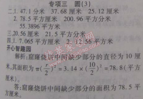 2015年寒假作業(yè)復(fù)習(xí)計劃100分期末寒假銜接六年級數(shù)學(xué)北師大版 專項三