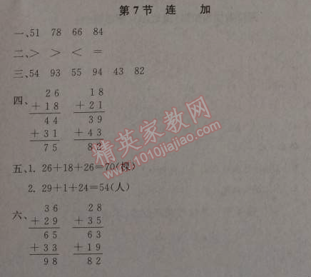 2014年1加1轻巧夺冠优化训练二年级数学上册人教版银版 7