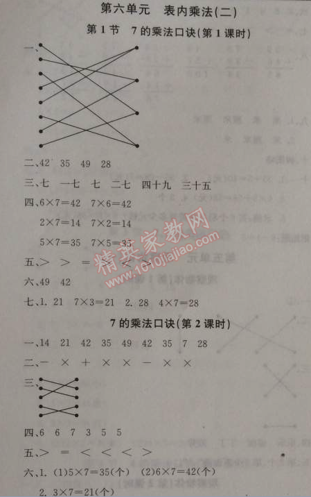 2014年1加1轻巧夺冠优化训练二年级数学上册人教版银版 第六单元1