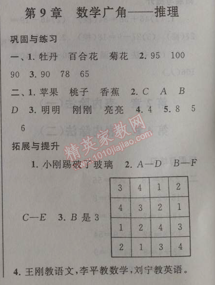 2014年暑假大串联小学版二年级数学人教版 第九章