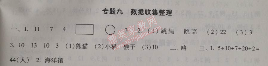 2014年暑假总动员二年级数学人教国标版 专题九