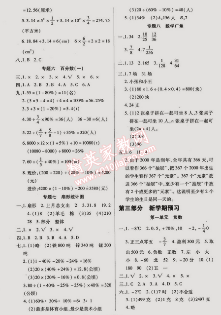 2015年快乐假期衔接优化训练六年级数学 0