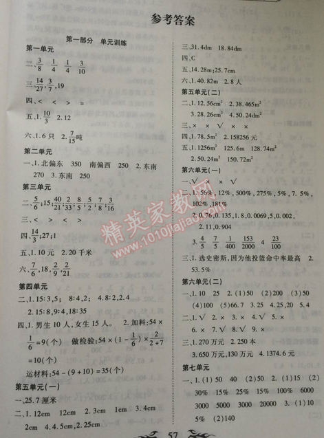 2015年贏在寒假高效假期總復(fù)習(xí)六年級數(shù)學(xué)人教版 0