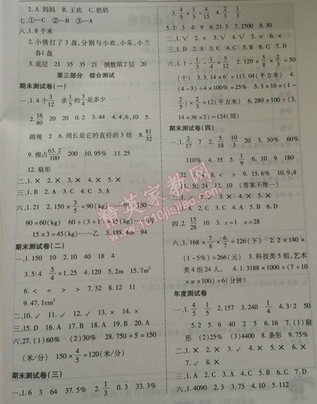 2015年贏在寒假高效假期總復(fù)習(xí)六年級數(shù)學(xué)人教版 0