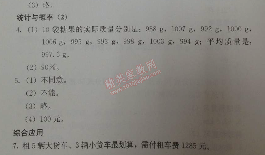 2014年人教金学典同步解析与测评六年级数学下册人教版 6