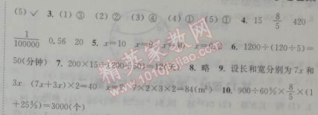 2014年通城學(xué)典課時(shí)作業(yè)本六年級(jí)數(shù)學(xué)下冊(cè)人教版 9