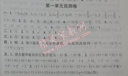 2014年通城學典課時作業(yè)本六年級數學下冊人教版 第一單元自測卷