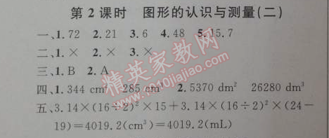 2014年小學(xué)同步測(cè)控優(yōu)化設(shè)計(jì)六年級(jí)數(shù)學(xué)下冊(cè)人教版 6.2.2