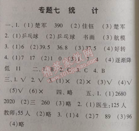 2014年暑假總動(dòng)員四年級(jí)數(shù)學(xué)人教國(guó)標(biāo)版 7