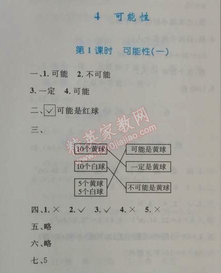 2014年小學同步測控優(yōu)化設計五年級數(shù)學上冊人教版 4.1