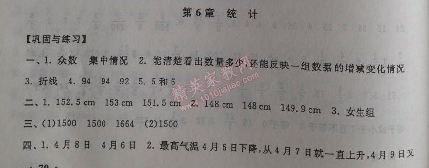 2014年暑假大串联小学版五年级数学人教版 6