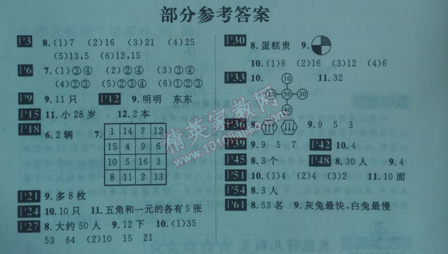 2014年长江暑假作业一年级数学 0