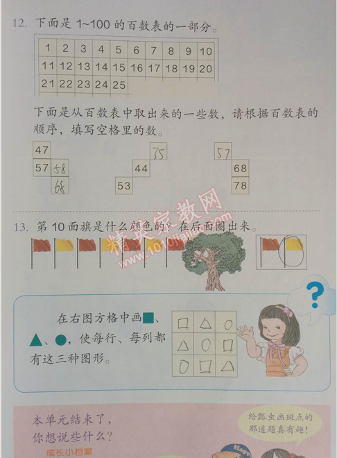 課本人教版一年級(jí)數(shù)學(xué)下冊(cè) 練習(xí)二十