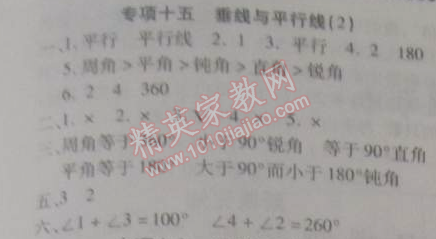 2015年寒假作业复习计划100分期末寒假衔接四年级数学苏教版 专项十五