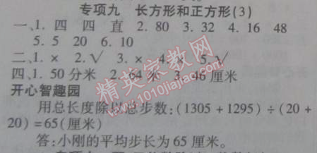 2015年寒假作业复习计划100分期末寒假衔接三年级数学苏教版 专项九