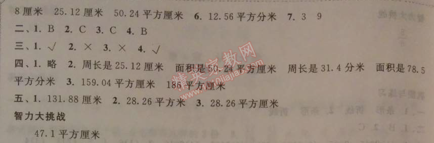 2014年暑假大串联小学版五年级数学江苏版 10