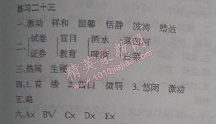2015年假日時光寒假作業(yè)四年級語文北師大版 23