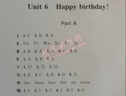 2014年小学同步测控优化设计三年级英语上册人教PEP版三起 6单元1