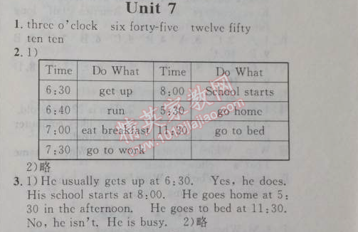 2014年第三学期暑假衔接六年级英语人教版 7单元