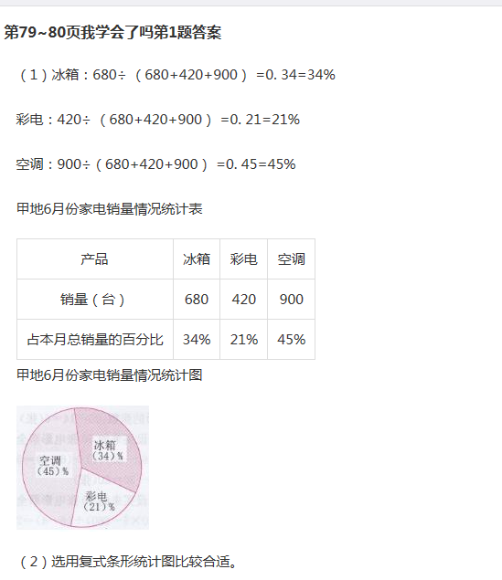 課本青島版六年級數(shù)學(xué)下冊 參考答案第76頁