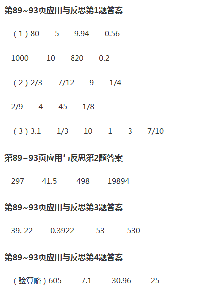 課本青島版六年級數(shù)學(xué)下冊 參考答案第90頁