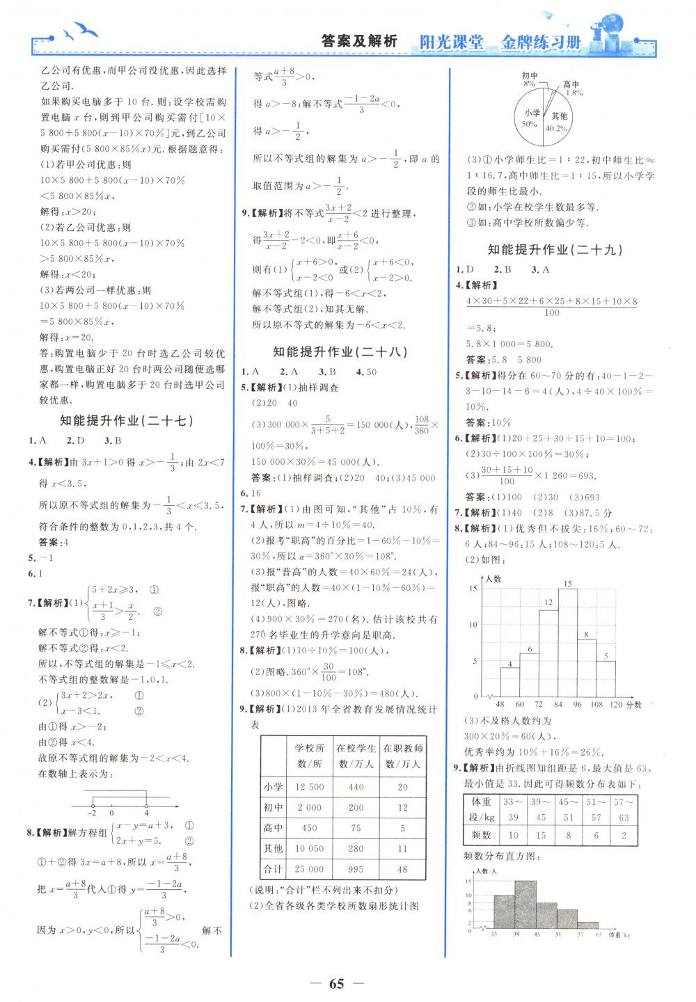 2018年阳光课堂金牌练习册七年级数学下册人教版 第17页