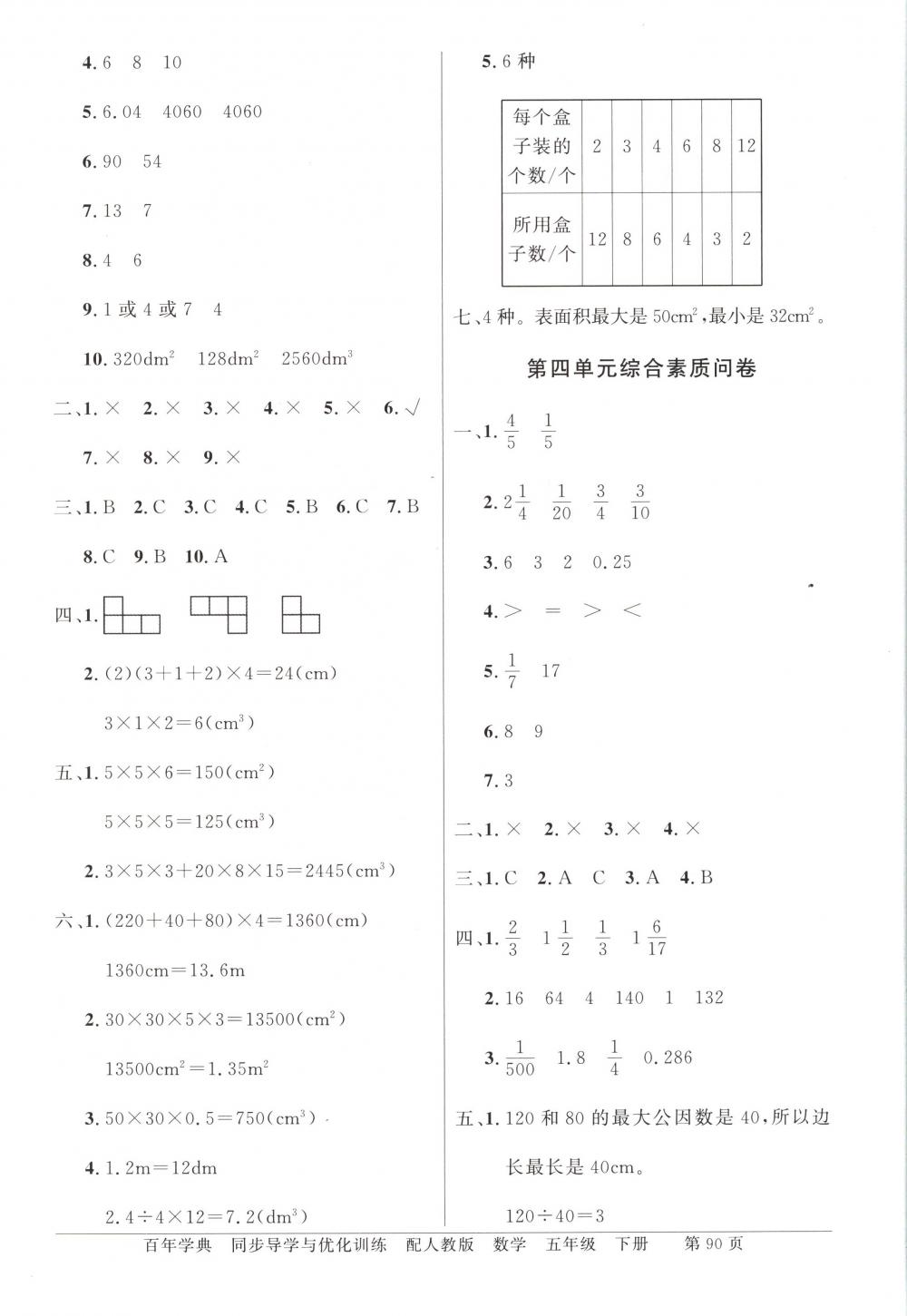 2018年同步导学与优化训练五年级数学下册人教版 第10页