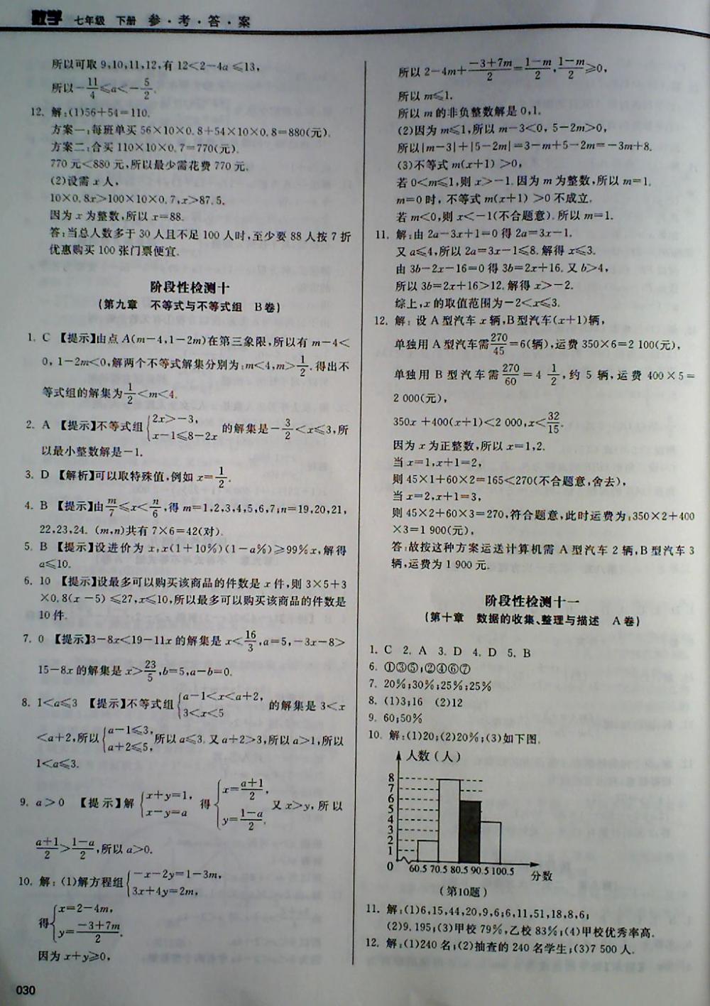 2018年学习质量监测七年级数学下册人教版 第30页