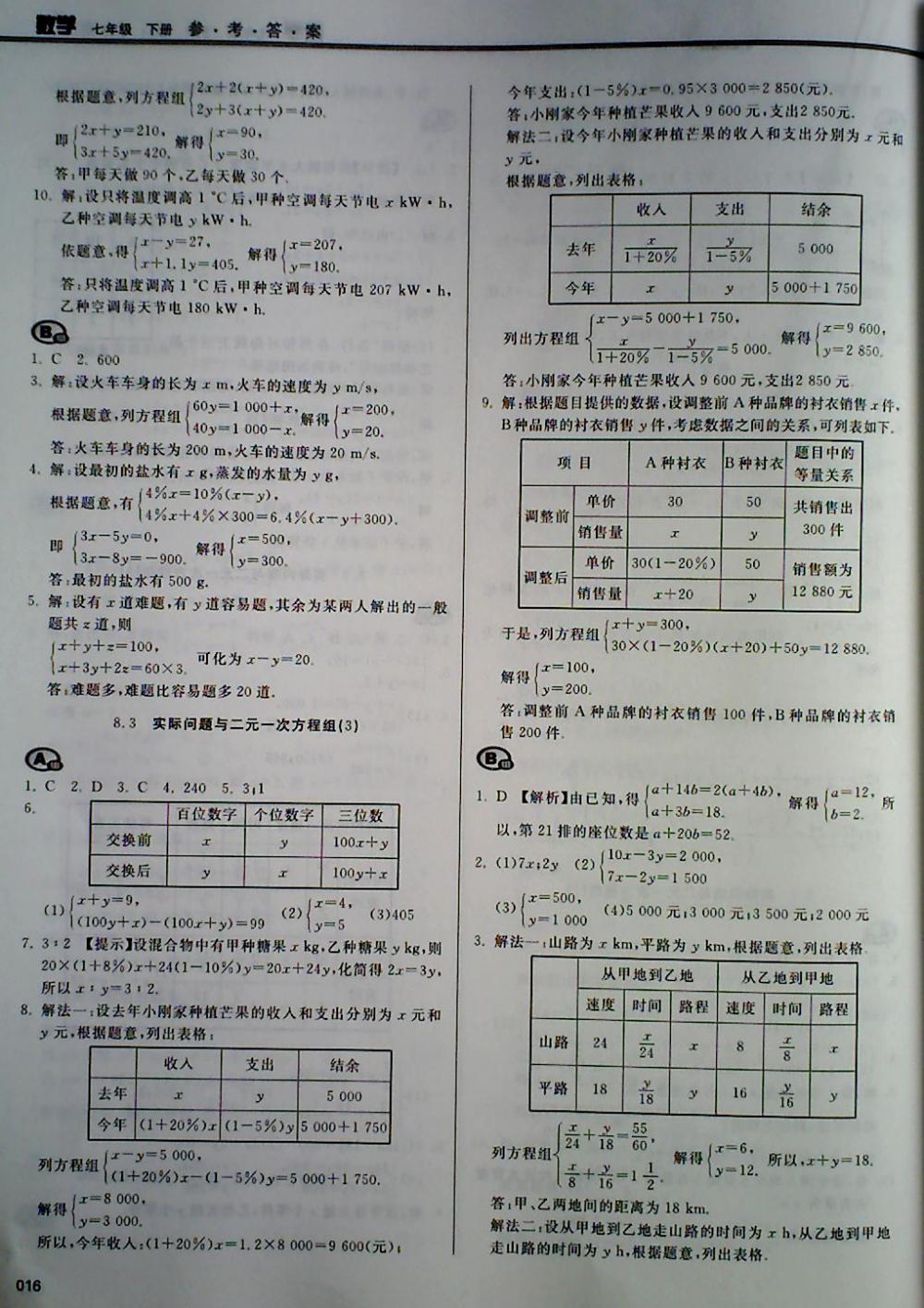 2018年学习质量监测七年级数学下册人教版 第16页