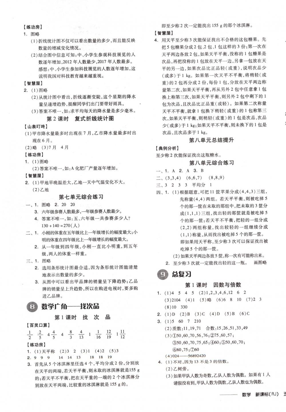 2018年全品學練考五年級數(shù)學下冊人教版 第9頁