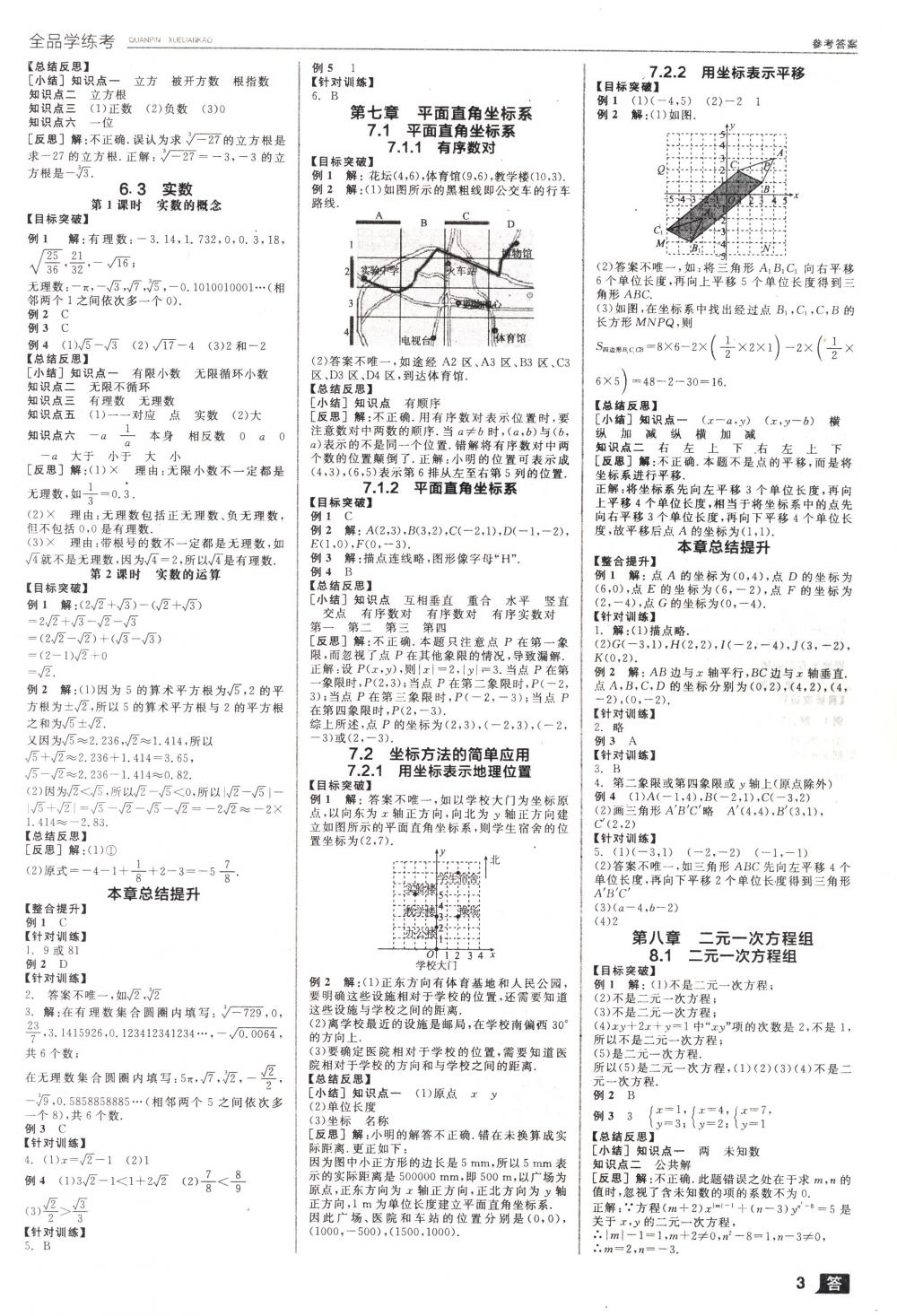 2018年全品學(xué)練考七年級數(shù)學(xué)下冊人教版 第3頁