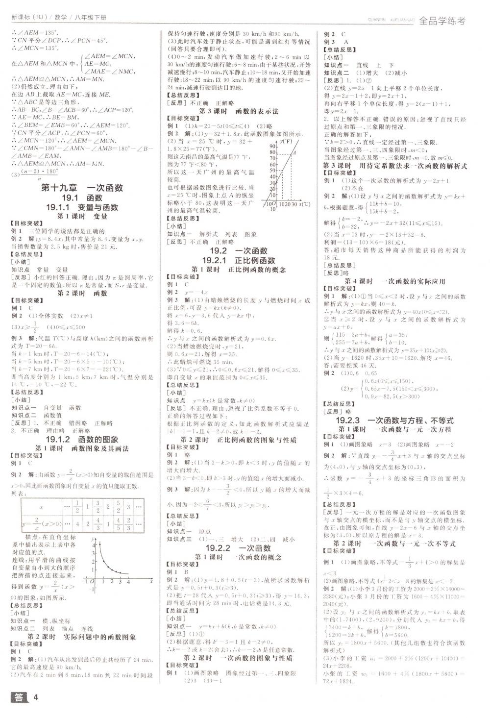 2018年全品學(xué)練考八年級(jí)數(shù)學(xué)下冊(cè)人教版 第4頁(yè)