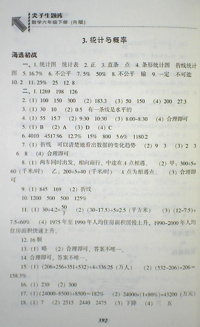 2018年尖子生題庫六年級數(shù)學(xué)下冊人教版 第58頁