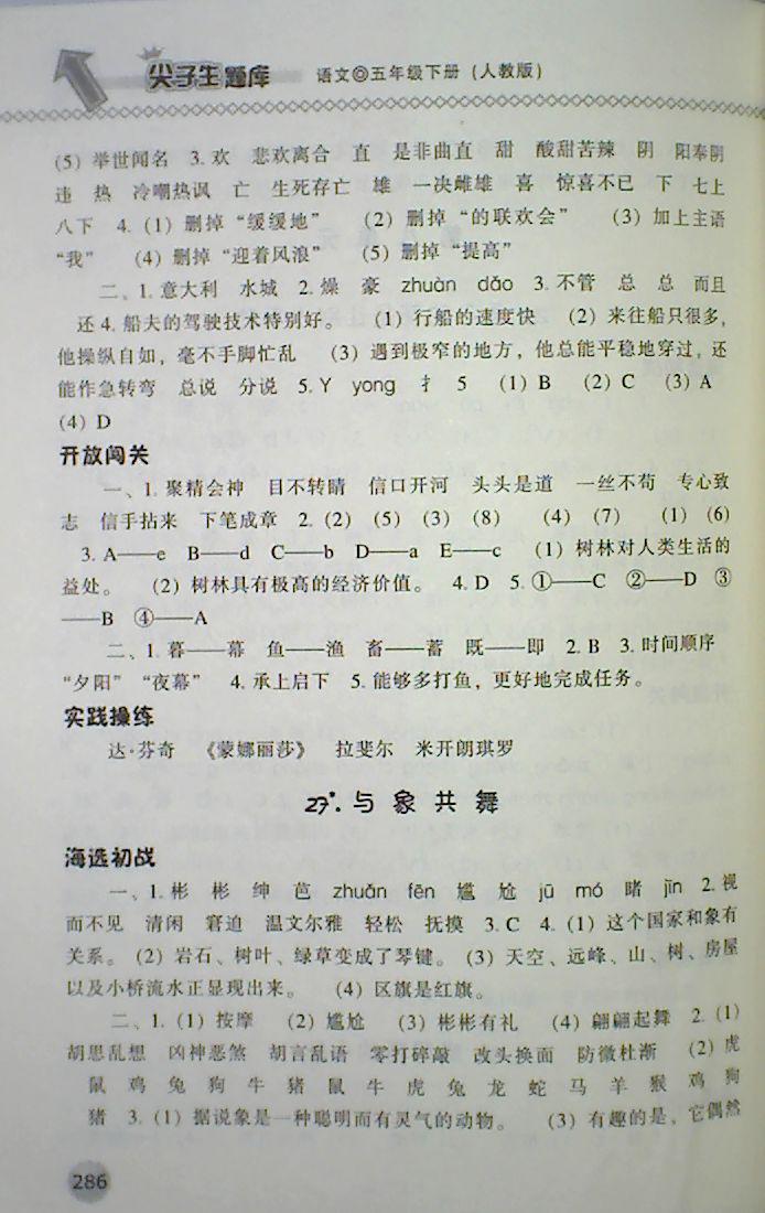 2018年尖子生題庫五年級語文下冊人教版 第28頁