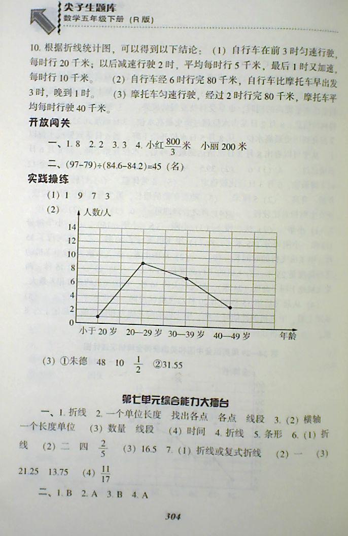 2018年尖子生题库五年级数学下册人教版 第37页