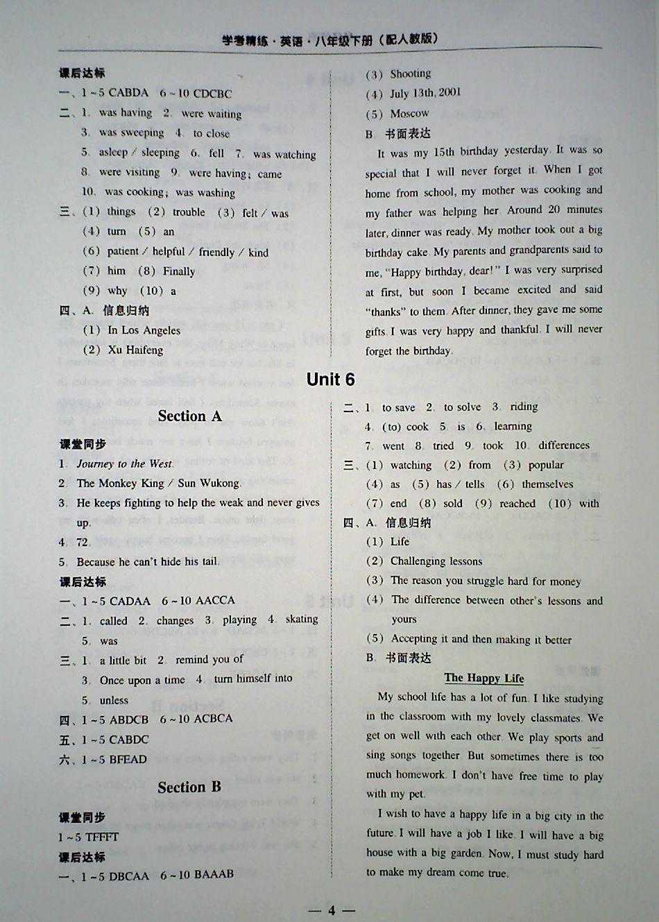 2018年南粤学典学考精练八年级英语下册人教版 第4页