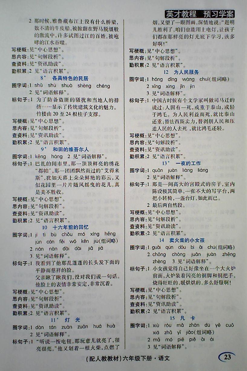 2018年字詞句段篇英才教程六年級(jí)語(yǔ)文下冊(cè)人教版 第7頁(yè)