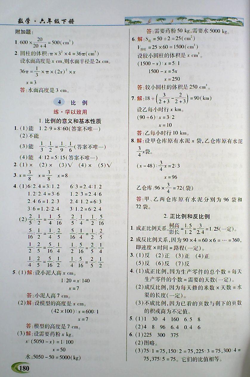 2018年引探練創(chuàng)英才教程六年級數(shù)學(xué)下冊人教版 第5頁