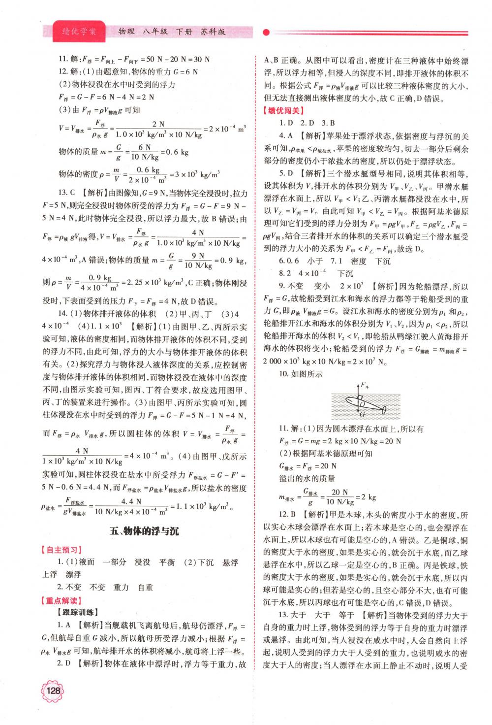 2018年績(jī)優(yōu)學(xué)案八年級(jí)物理下冊(cè)蘇科版 第14頁(yè)