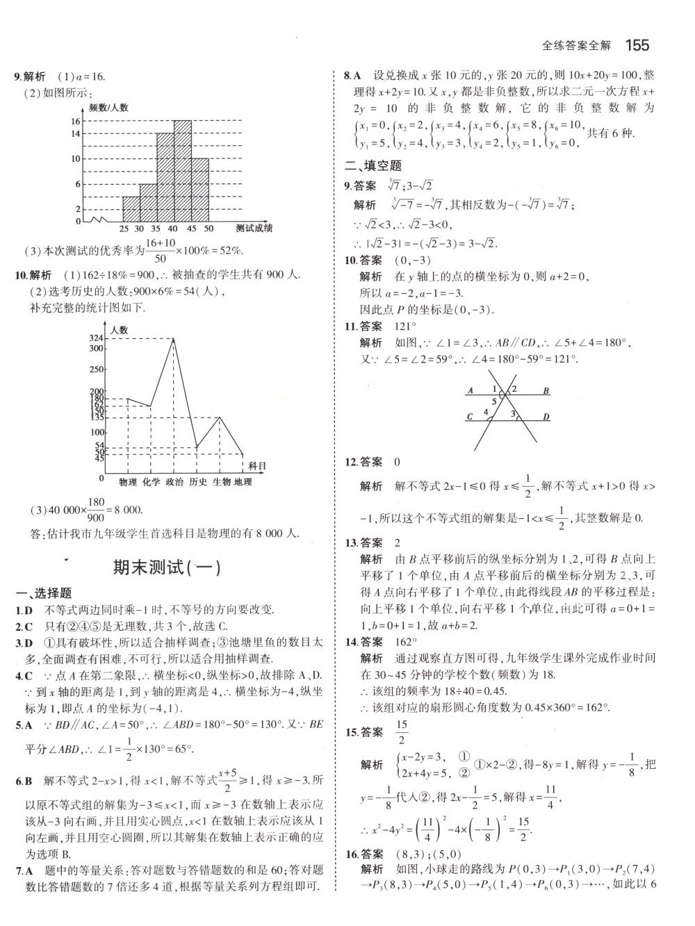 2018年5年中考3年模擬七年級數(shù)學(xué)下冊人教版 第45頁