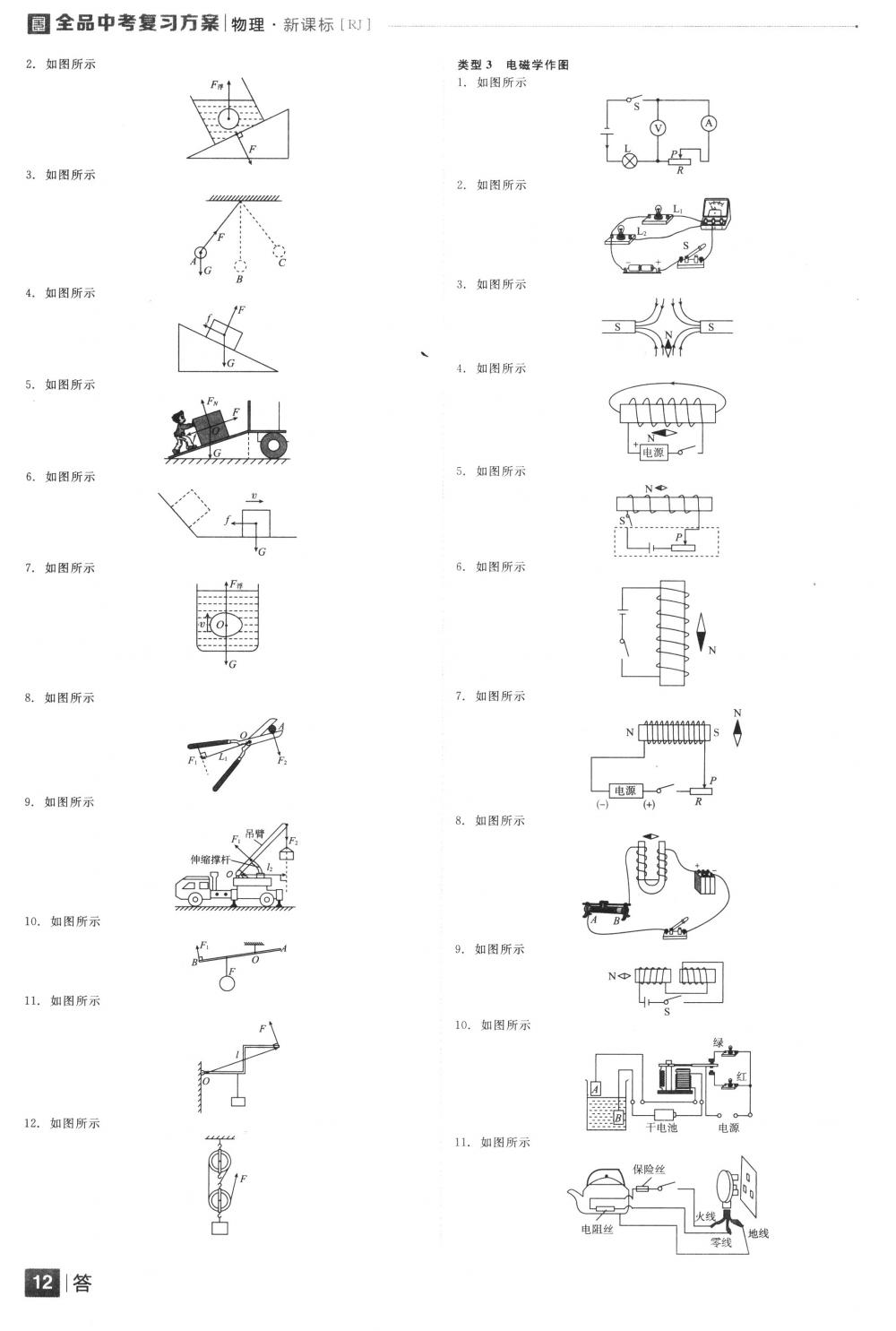 2018年全品中考復(fù)習(xí)方案九年級(jí)物理下冊(cè)人教版 第12頁(yè)