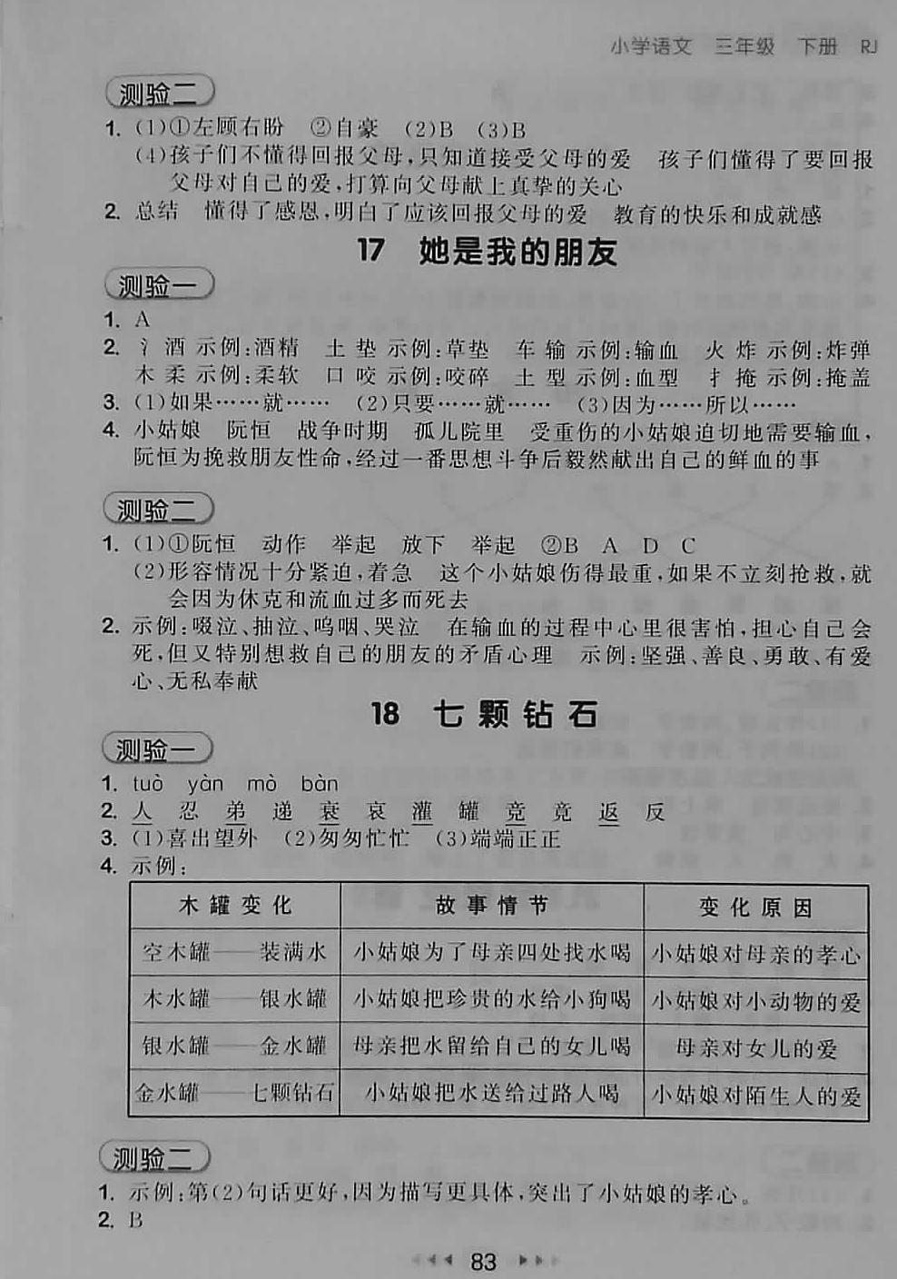 2018年53隨堂測三年級語文下冊人教版 第7頁