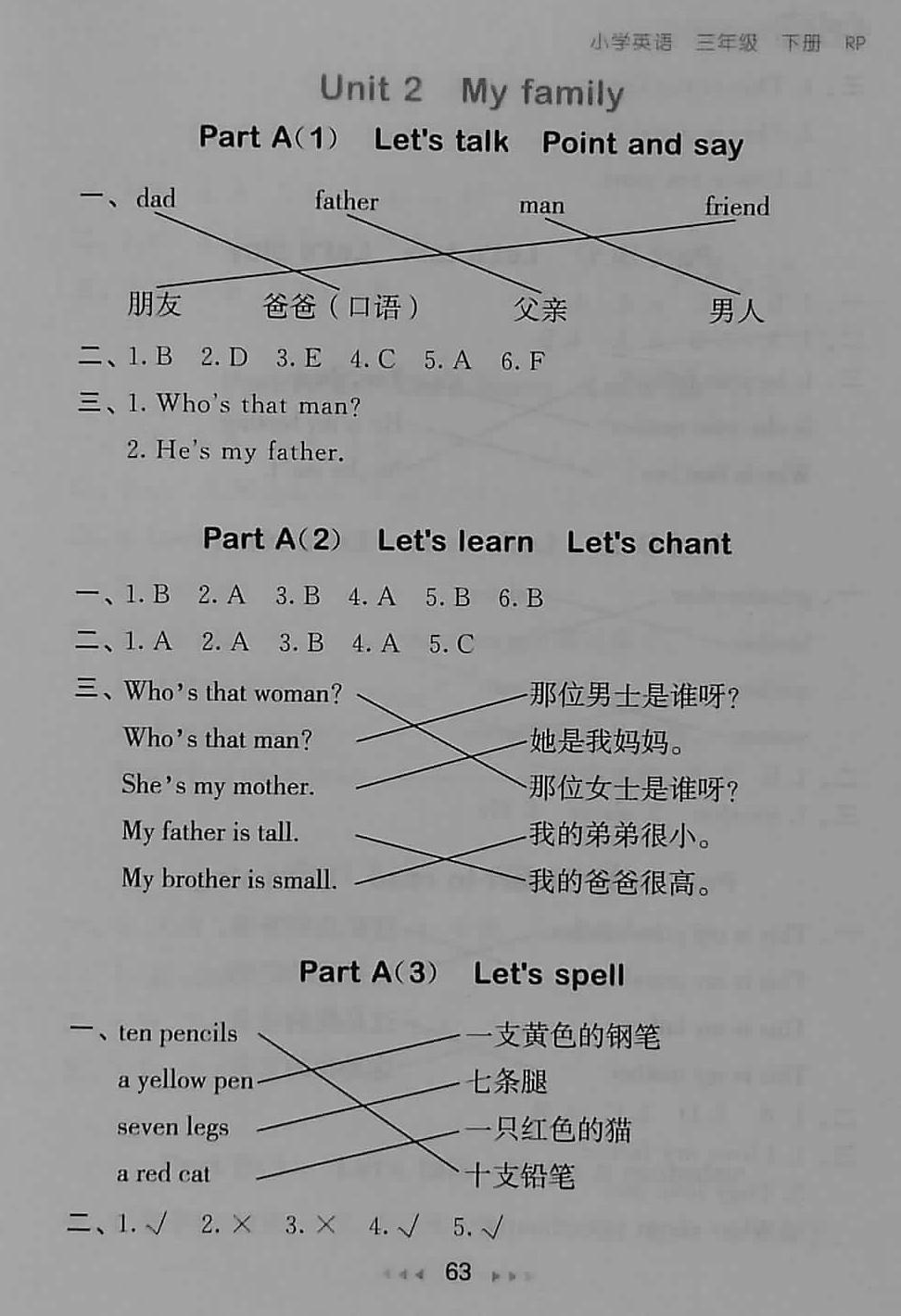 2018年53隨堂測小學英語三年級下冊人教PEP版 第3頁