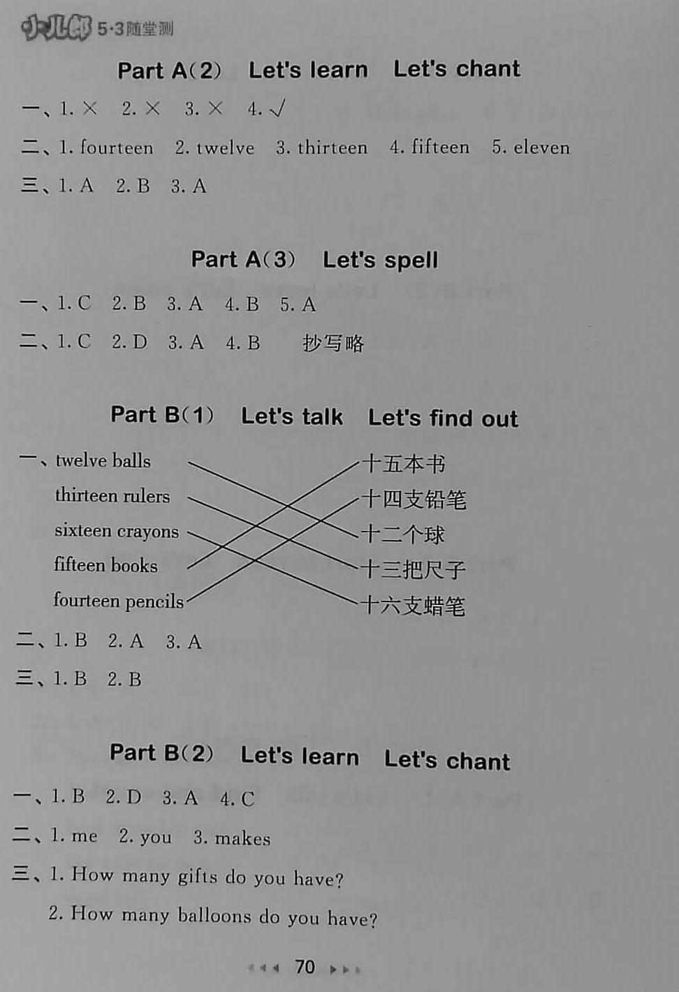 2018年53隨堂測(cè)小學(xué)英語(yǔ)三年級(jí)下冊(cè)人教PEP版 第10頁(yè)