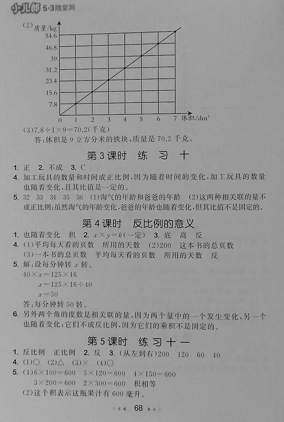 2018年53隨堂測小學(xué)數(shù)學(xué)六年級下冊蘇教版 第10頁